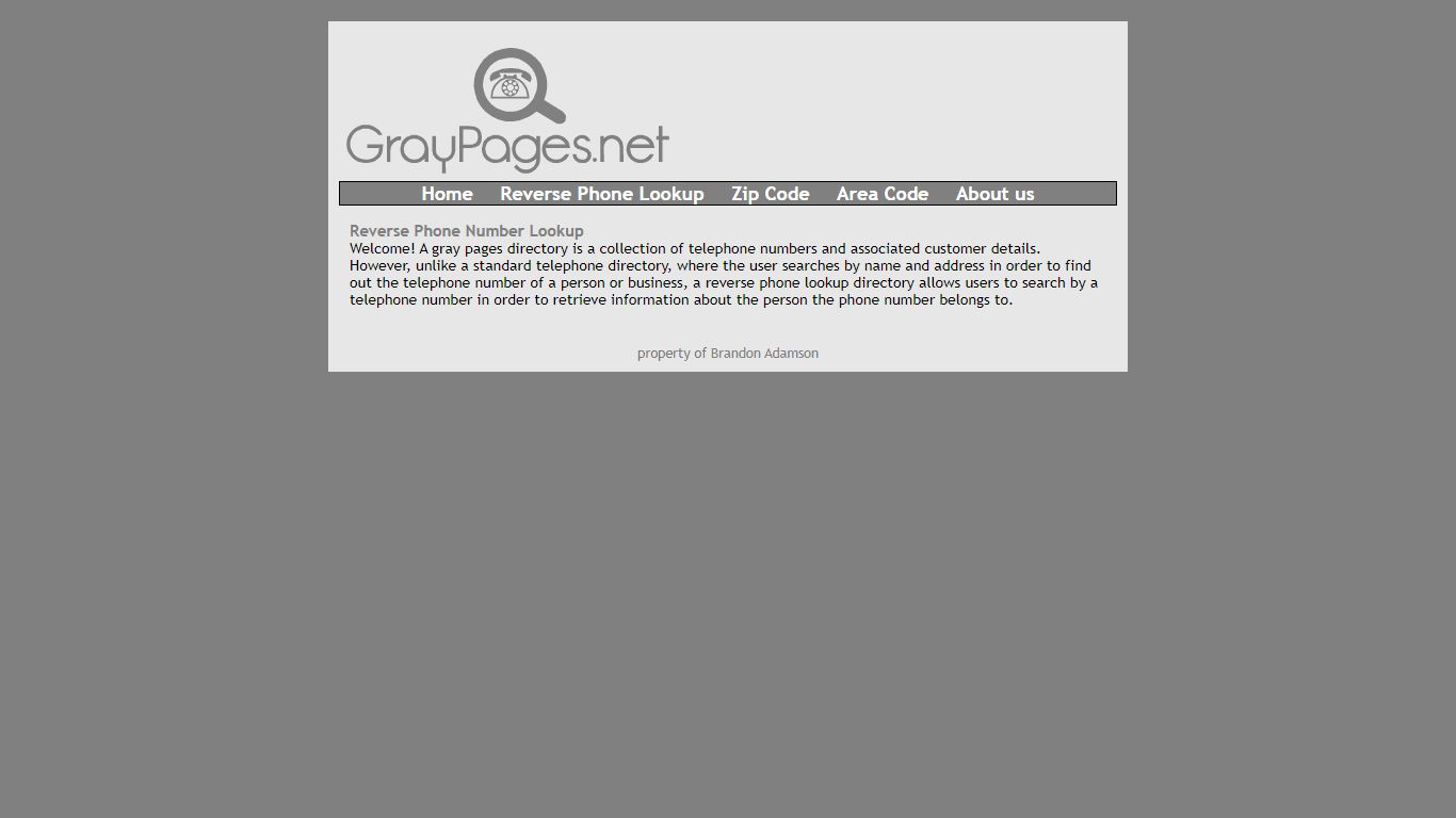 Graypages.net - Reverse Phone Number Lookup Service